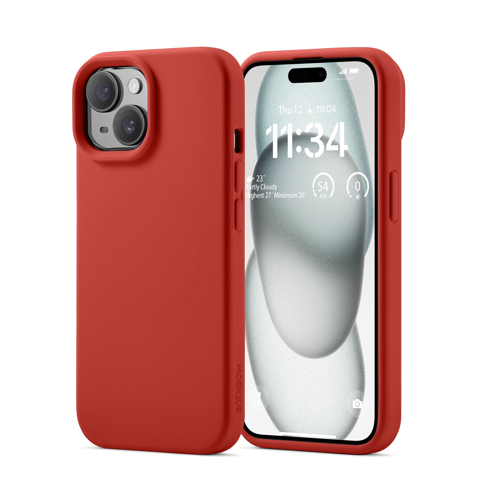 Magnetic Deksel Silikon iPhone 15 Lava Red