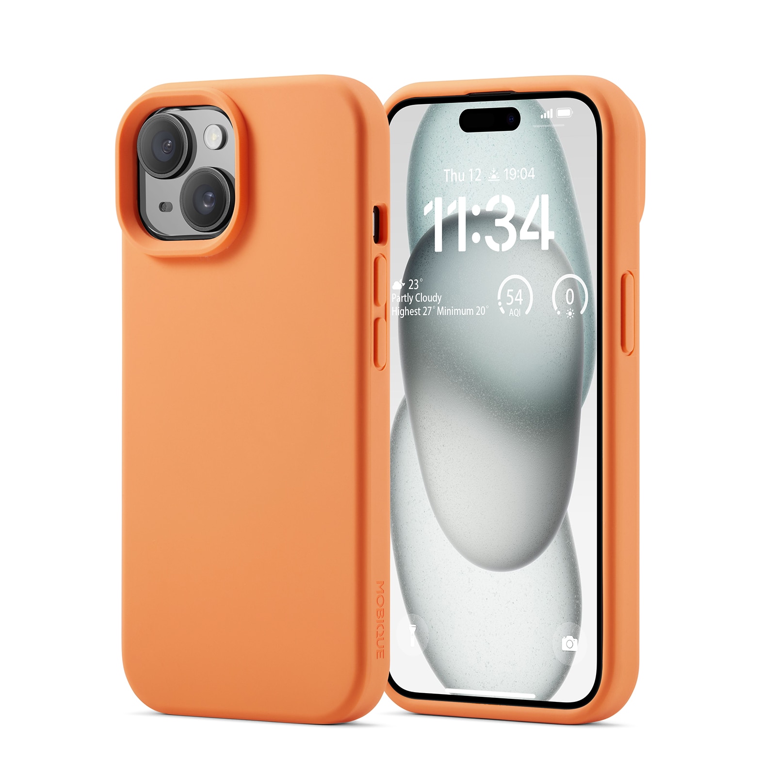 Magnetic Deksel Silikon iPhone 15 Solar Orange