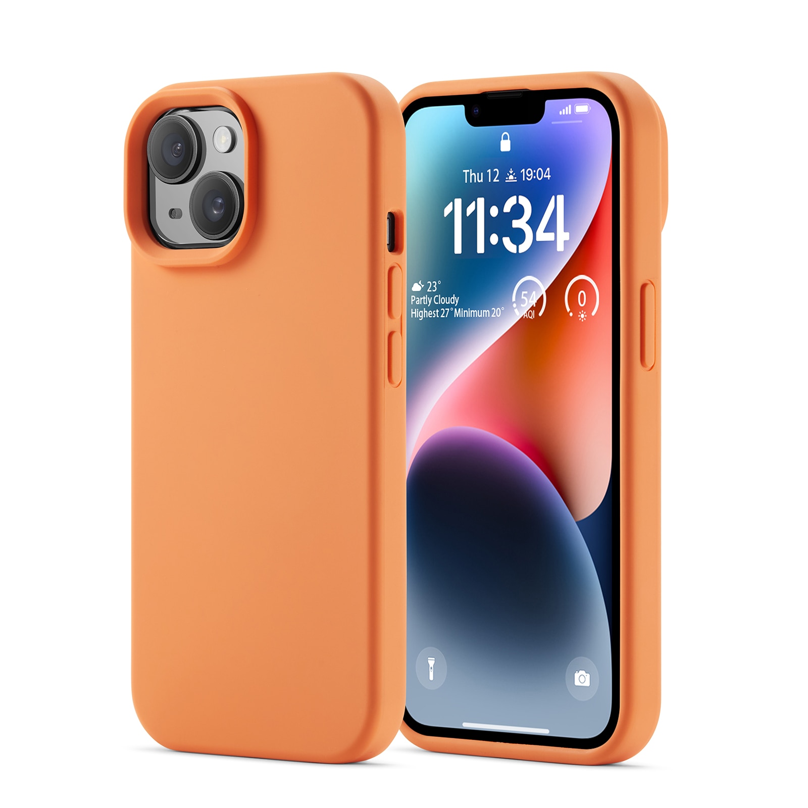 Magnetic Deksel Silikon iPhone 14 Solar Orange