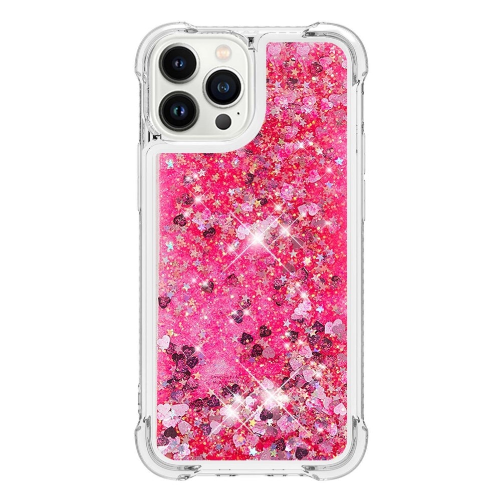 Glitter Powder TPU Case iPhone 14 Pro rosa