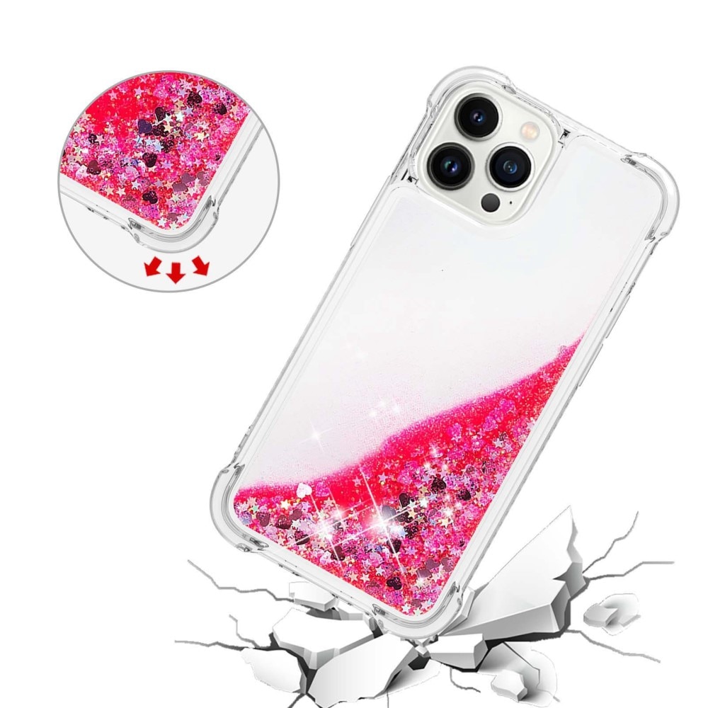 Glitter Powder TPU Case iPhone 14 Pro rosa