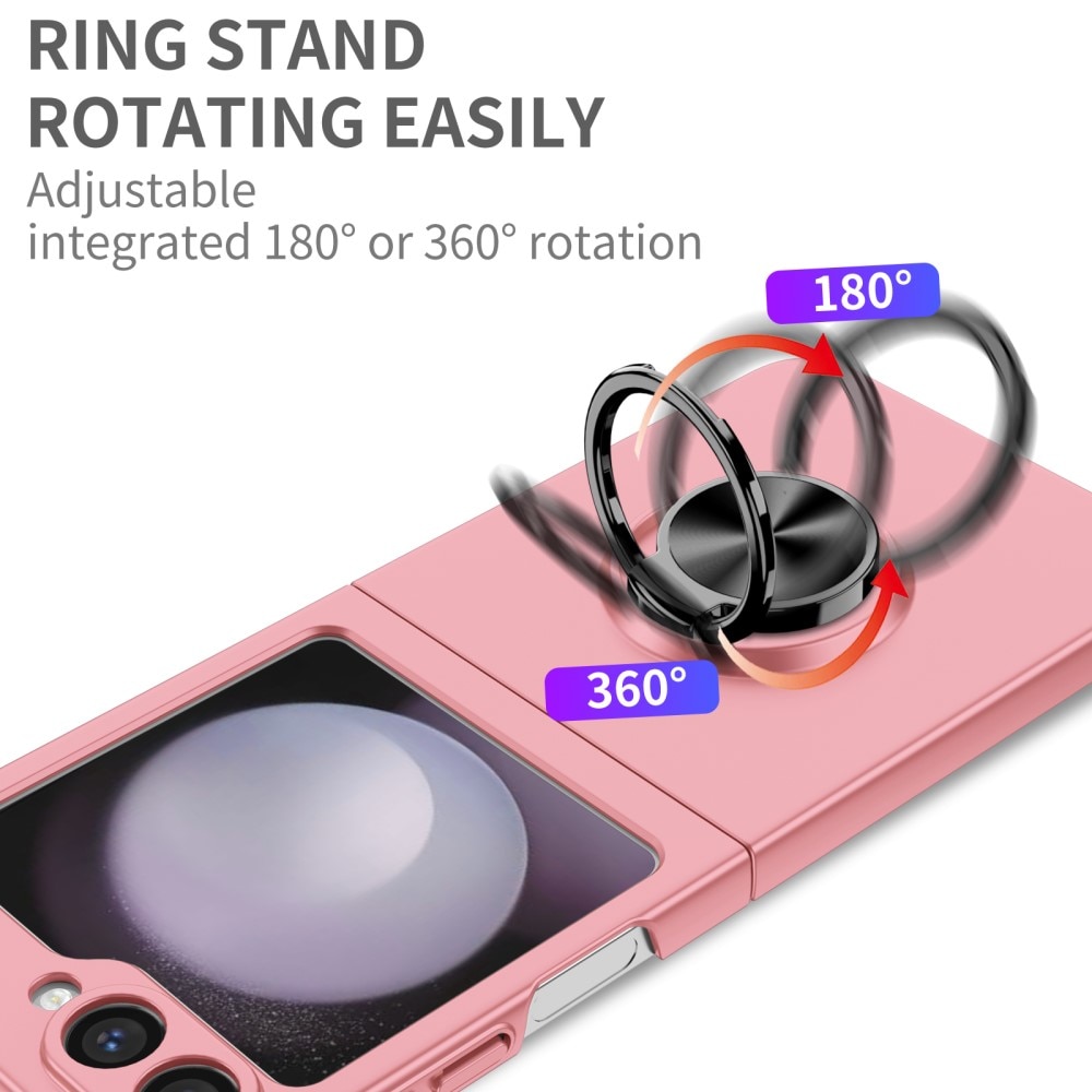 Samsung Galaxy Z Flip 6 Deksel magnetisk ringholder rosa