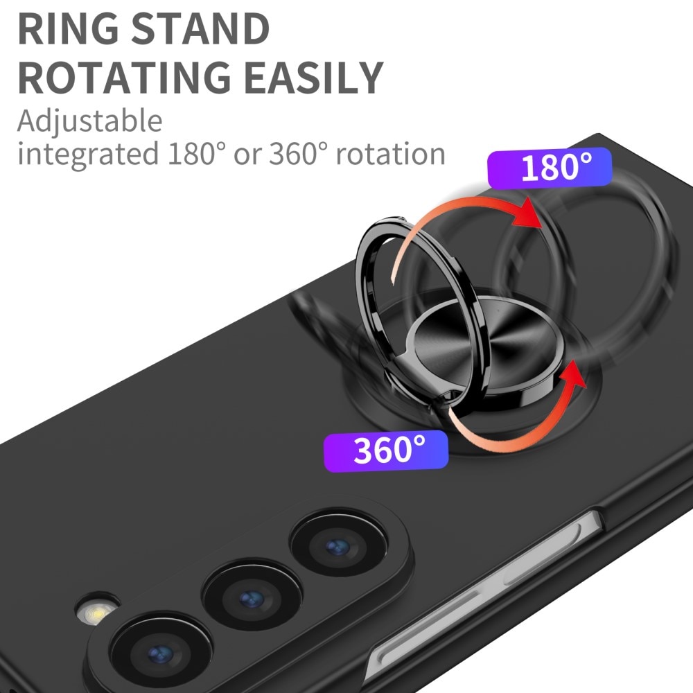 Samsung Galaxy Z Fold 6 Deksel magnetisk ringholder svart