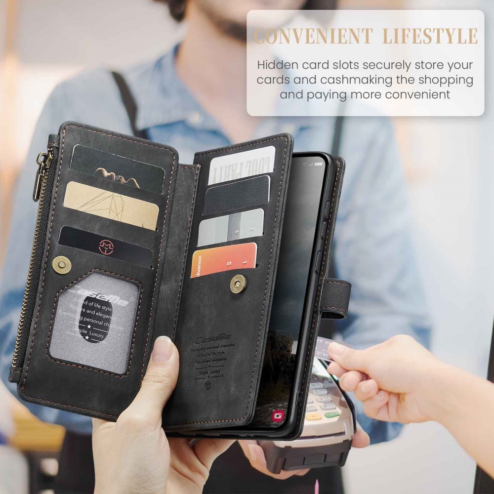 Zipper Wallet Samsung Galaxy A55 Svart