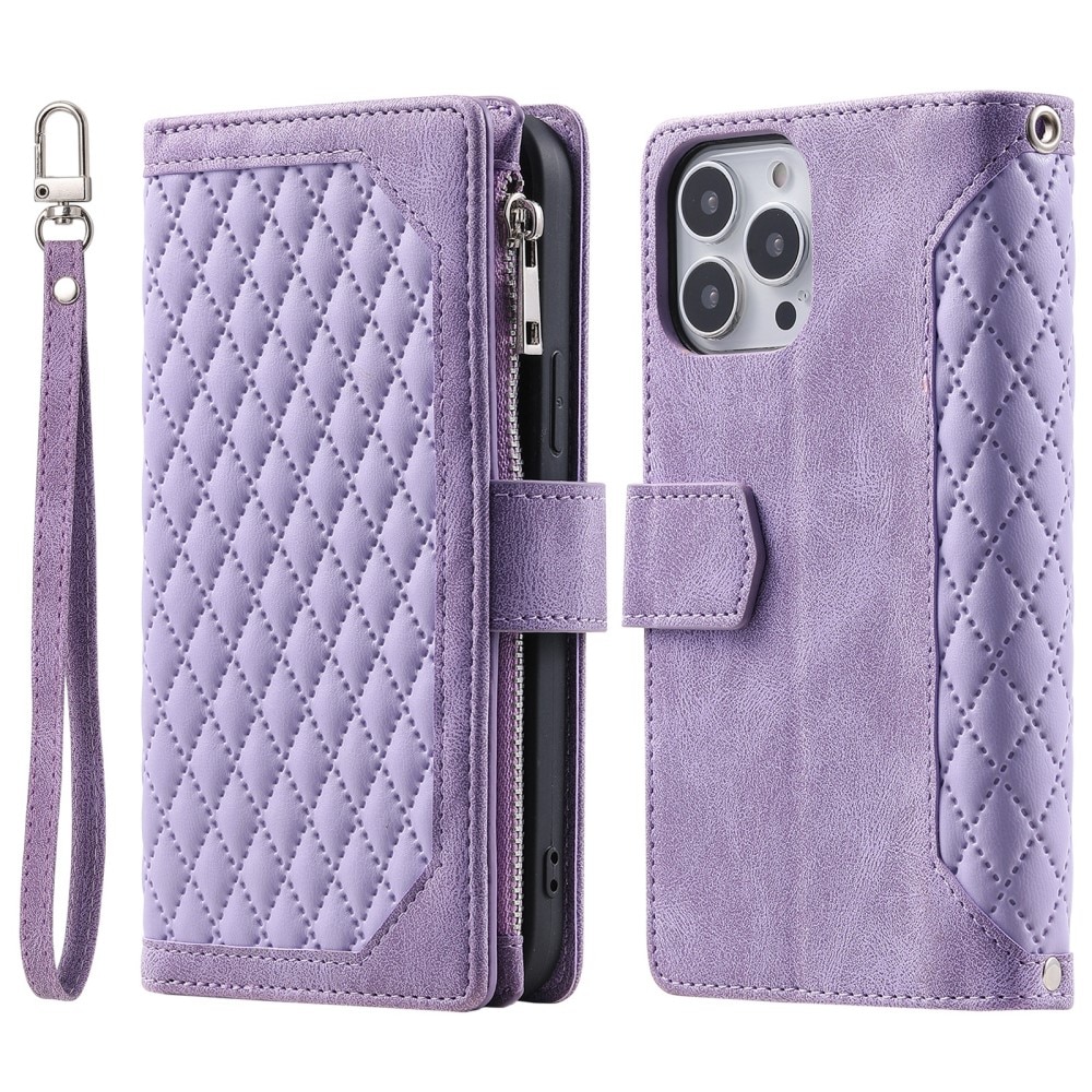 Lommebokveske iPhone 16 Pro Quilted Lilla