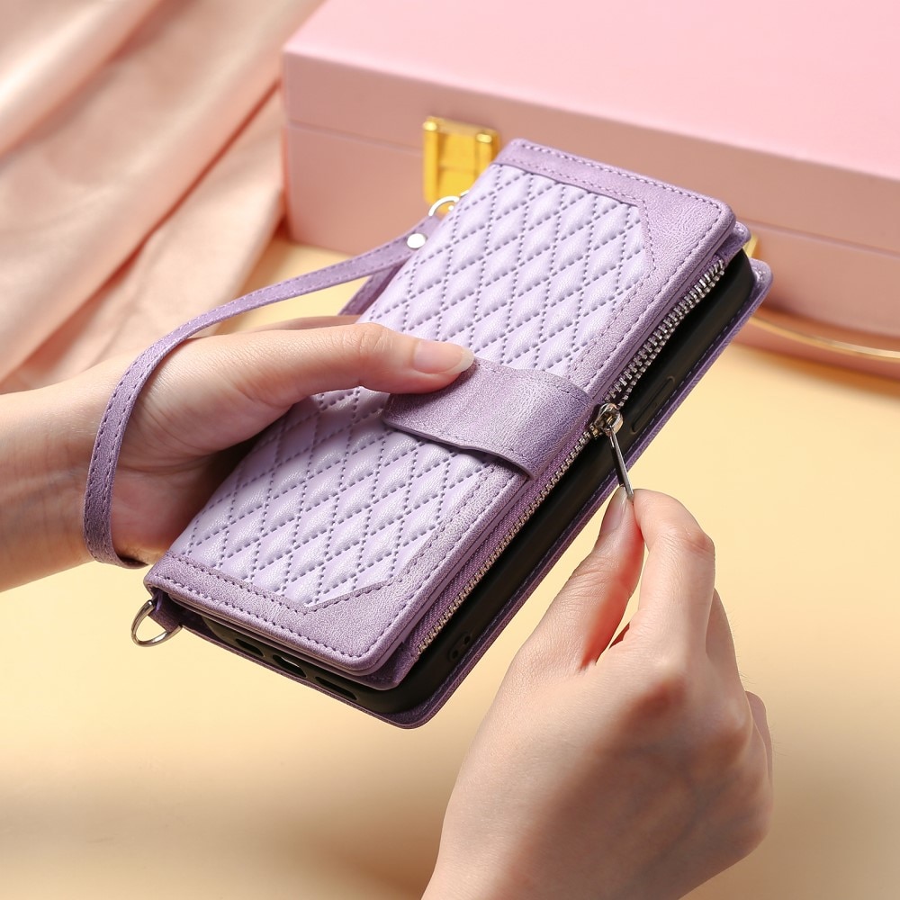 Lommebokveske iPhone 16 Pro Quilted Lilla