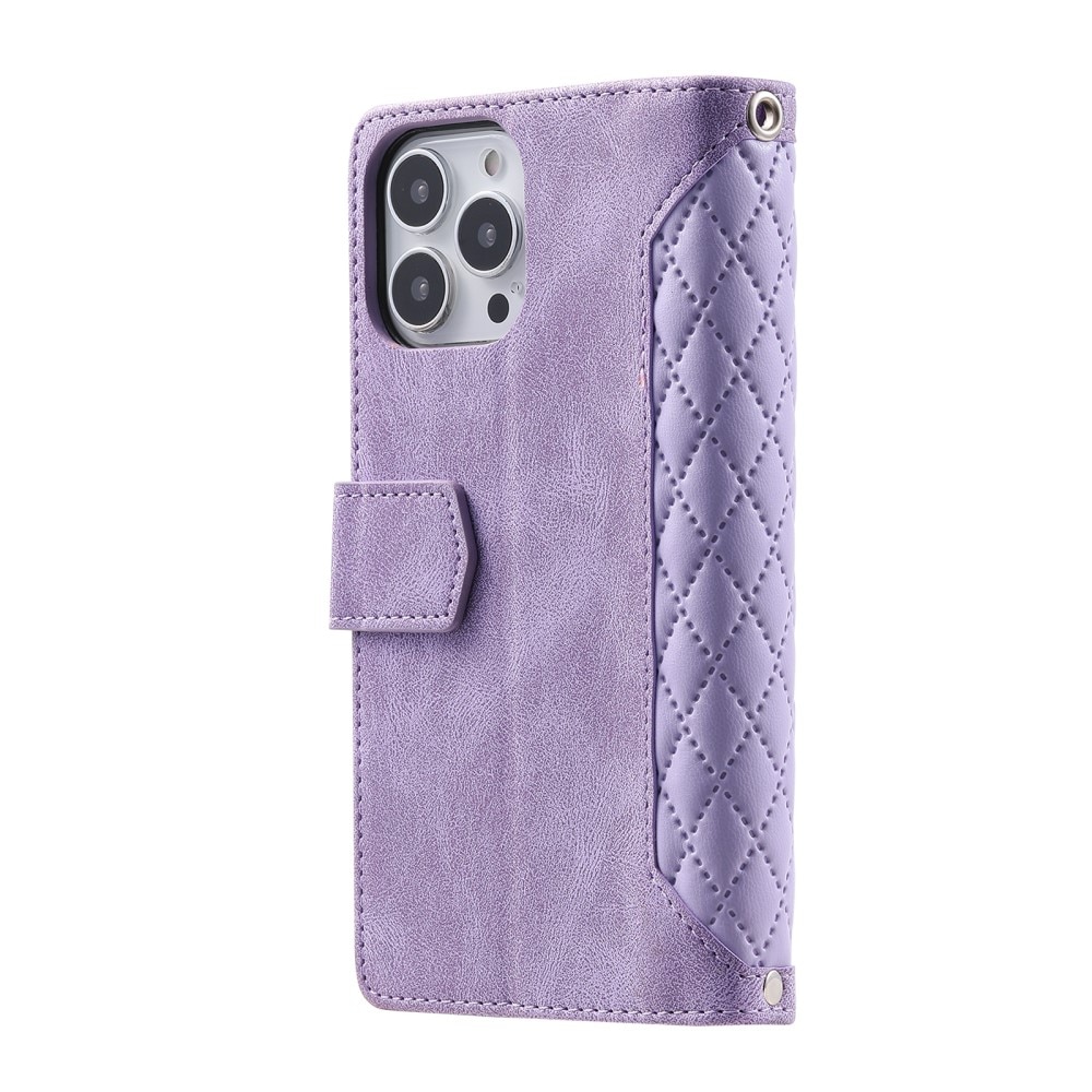 Lommebokveske iPhone 16 Pro Quilted Lilla