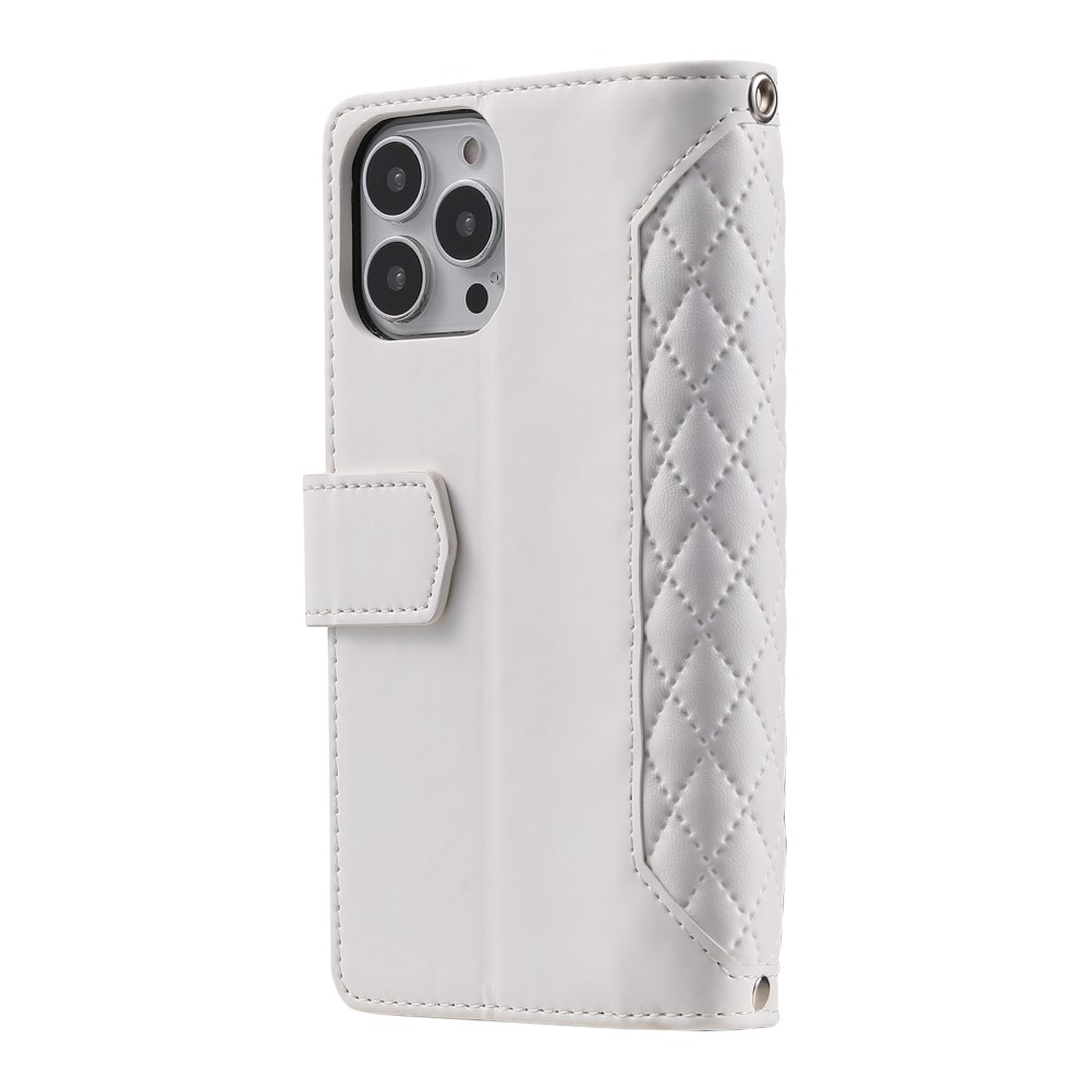 Lommebokveske iPhone 16 Pro Quilted Hvit