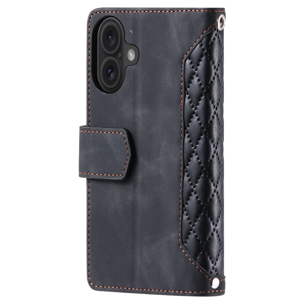 Lommebokveske iPhone 16 Plus Quilted Svart