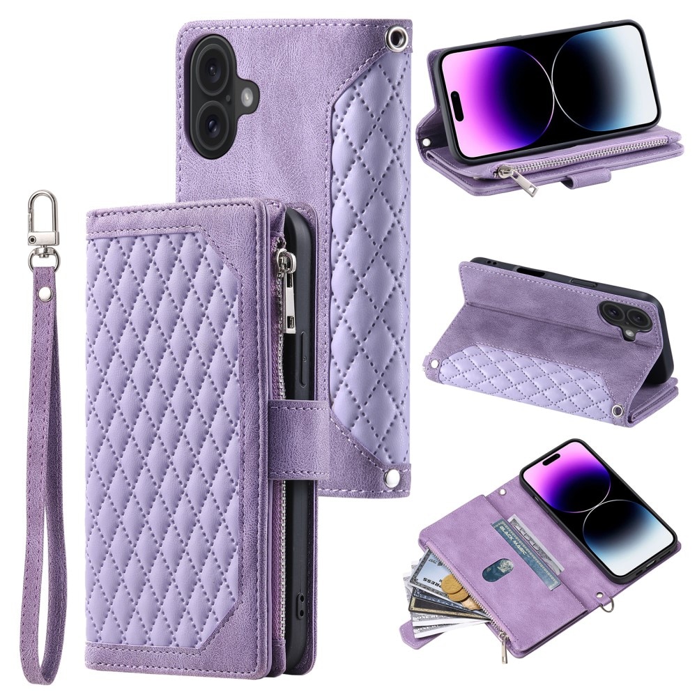 Lommebokveske iPhone 16 Quilted Lilla