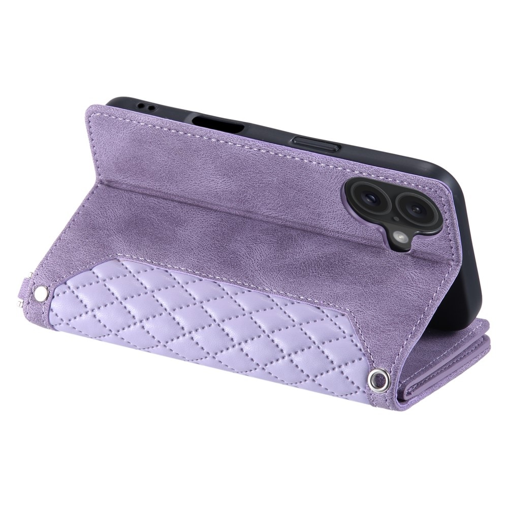 Lommebokveske iPhone 16 Quilted Lilla