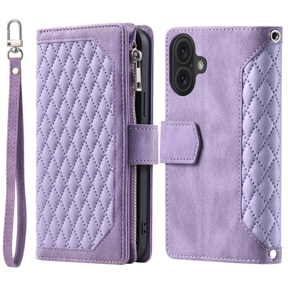 Lommebokveske iPhone 16 Quilted Lilla