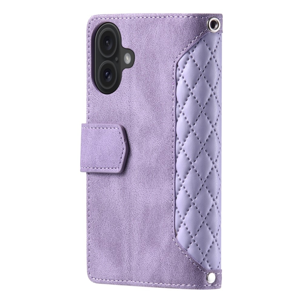 Lommebokveske iPhone 16 Quilted Lilla