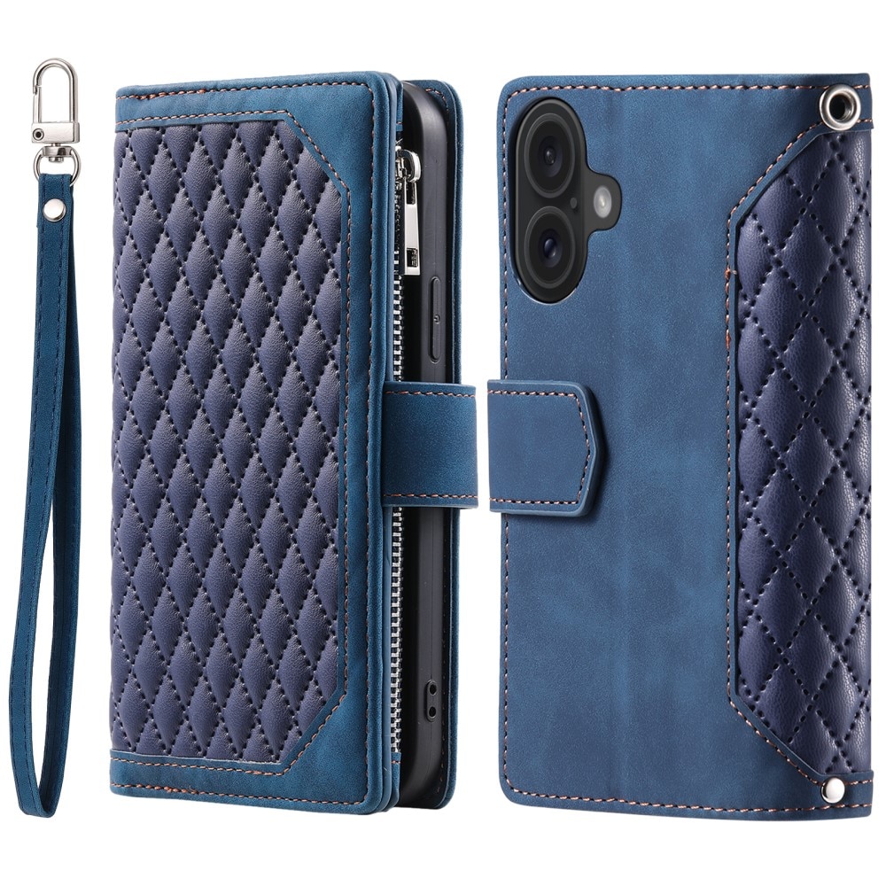 Lommebokveske iPhone 16 Quilted Blå