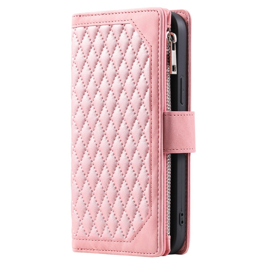 Lommebokveske iPhone 16 Quilted Rosa