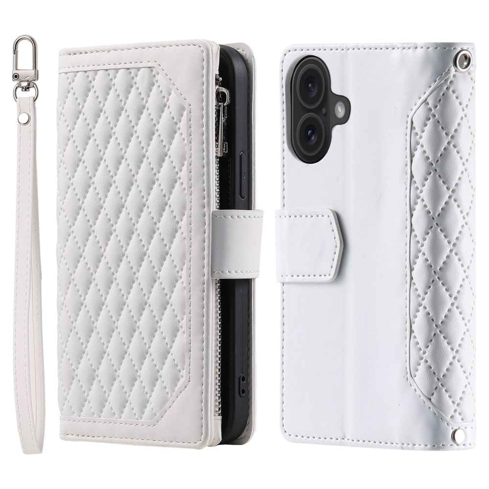 Lommebokveske iPhone 16 Quilted Hvit