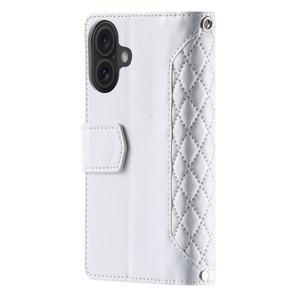 Lommebokveske iPhone 16 Quilted Hvit