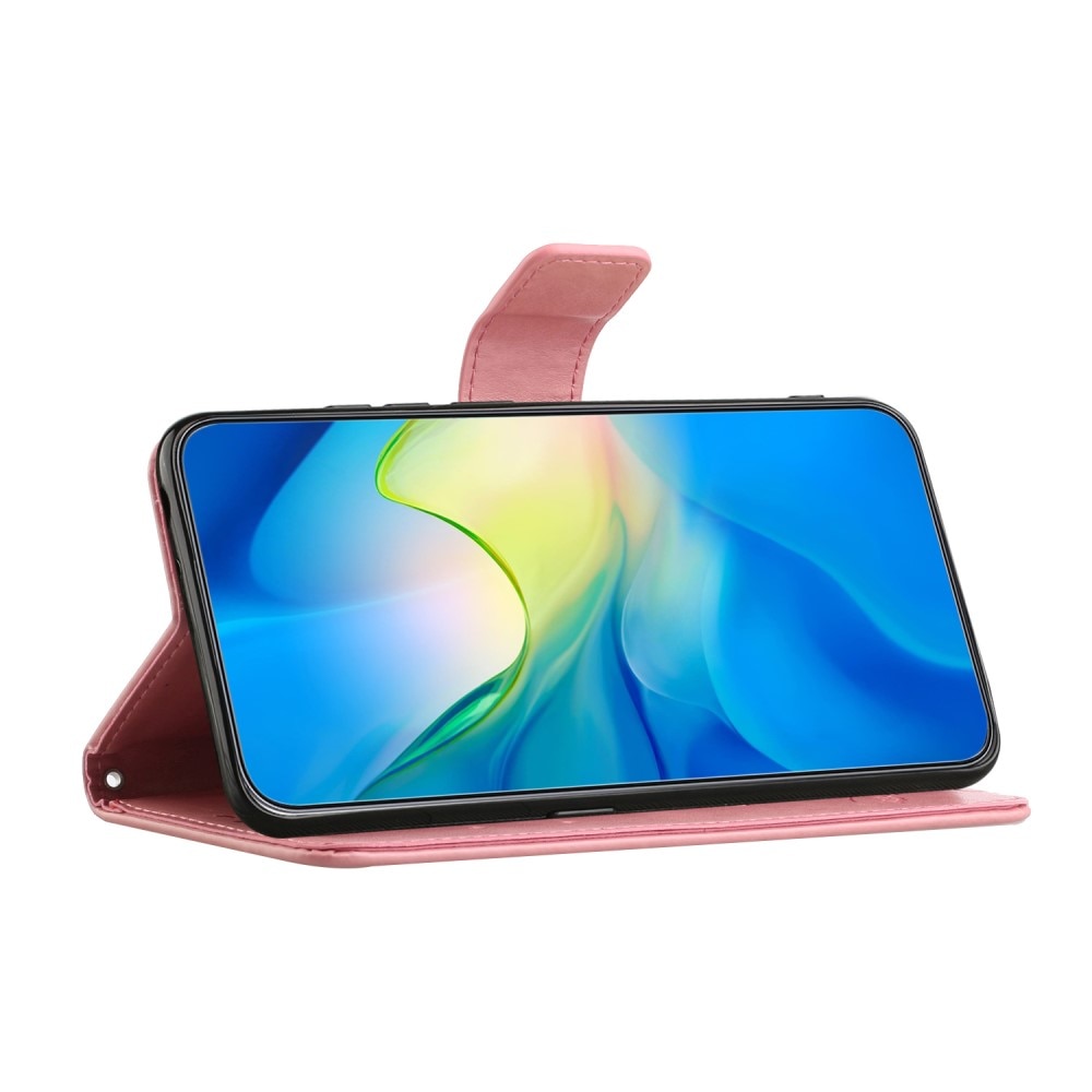 Lærveske Sommerfugler Samsung Galaxy A16 rosa