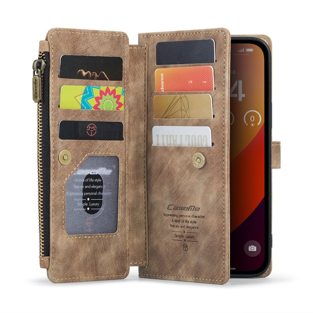 Zipper Wallet iPhone 16 Pro Max Brun