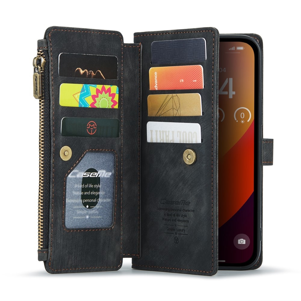 Zipper Wallet iPhone 16 Pro Max Svart