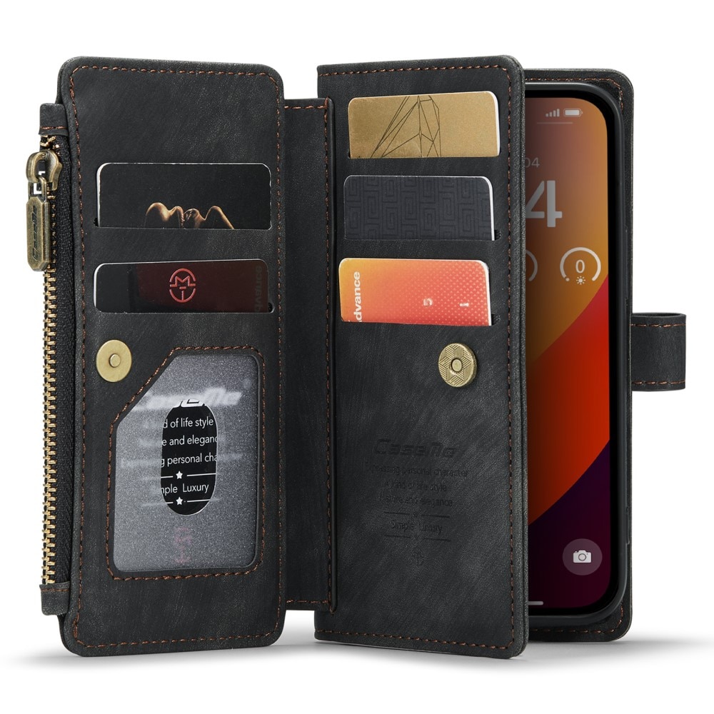 Zipper Wallet iPhone 16 Pro Svart