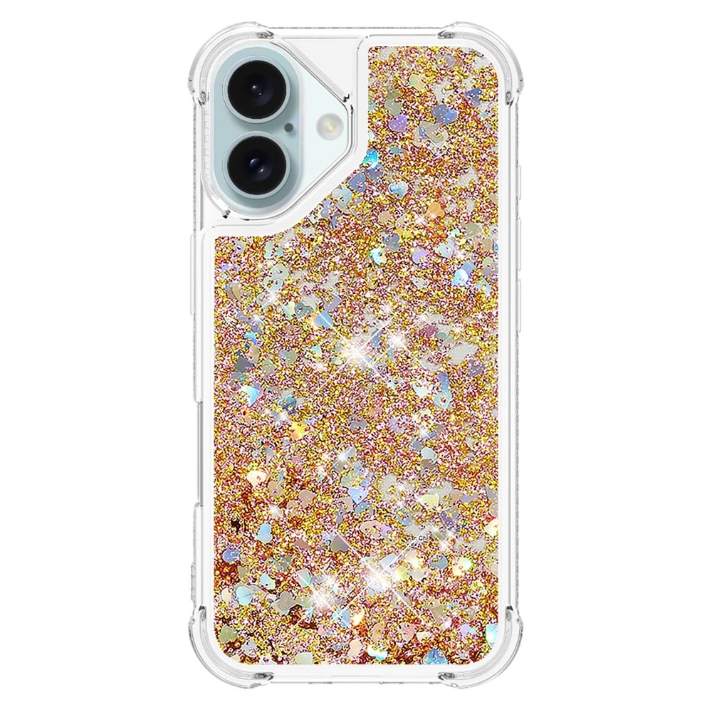 Glitter Powder TPU Deksel iPhone 16 gull