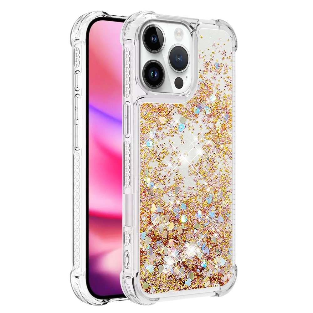 Glitter Powder TPU Deksel iPhone 16 Pro gull