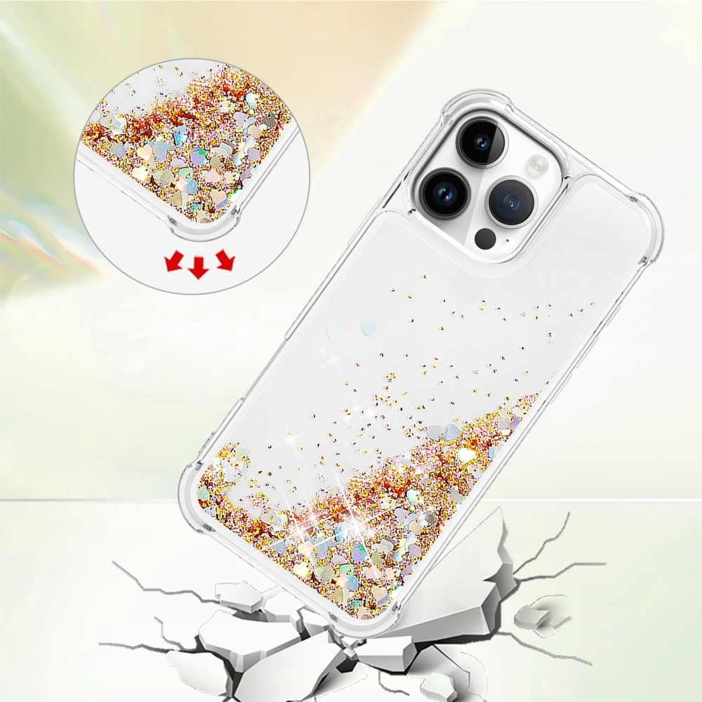 Glitter Powder TPU Deksel iPhone 16 Pro gull