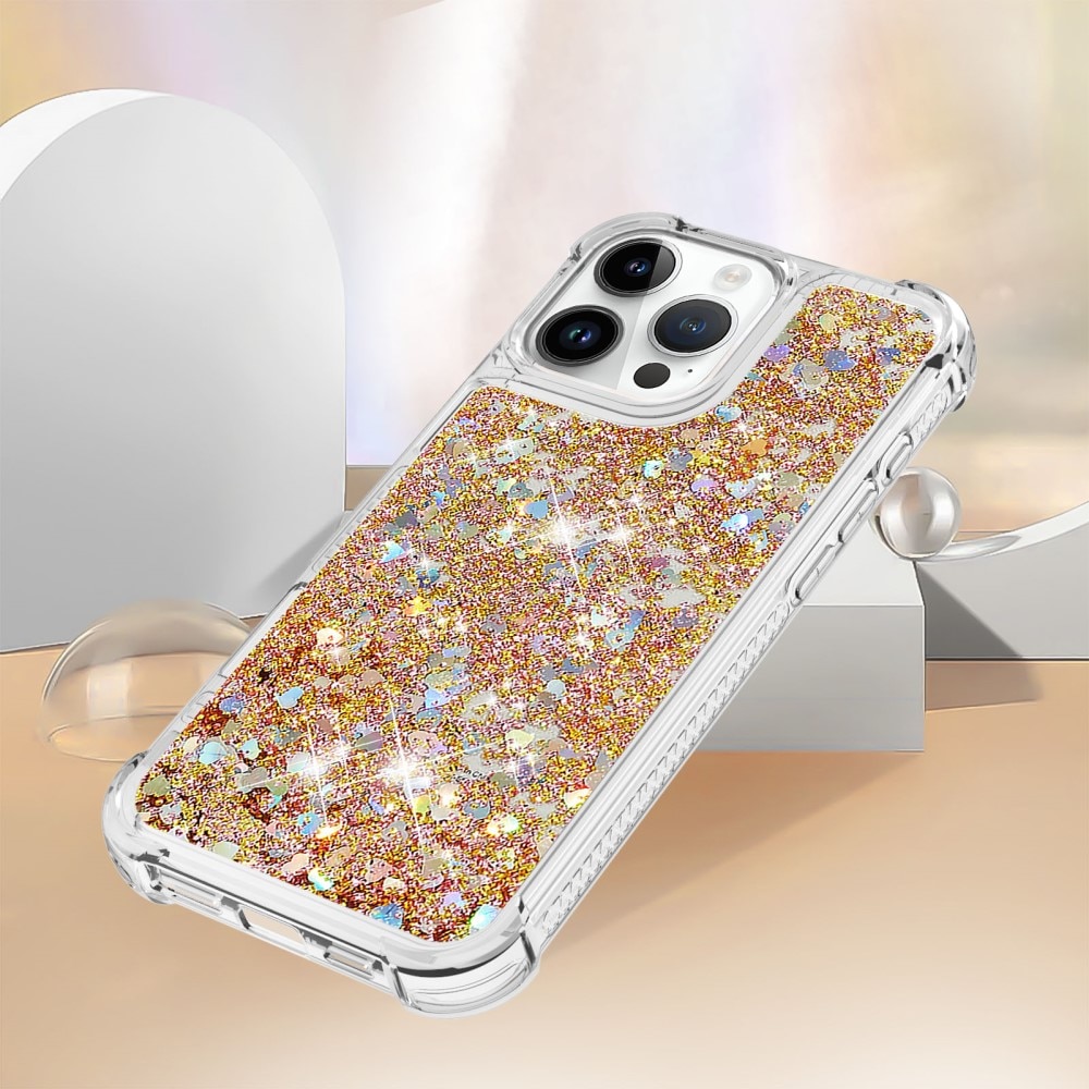 Glitter Powder TPU Deksel iPhone 16 Pro gull