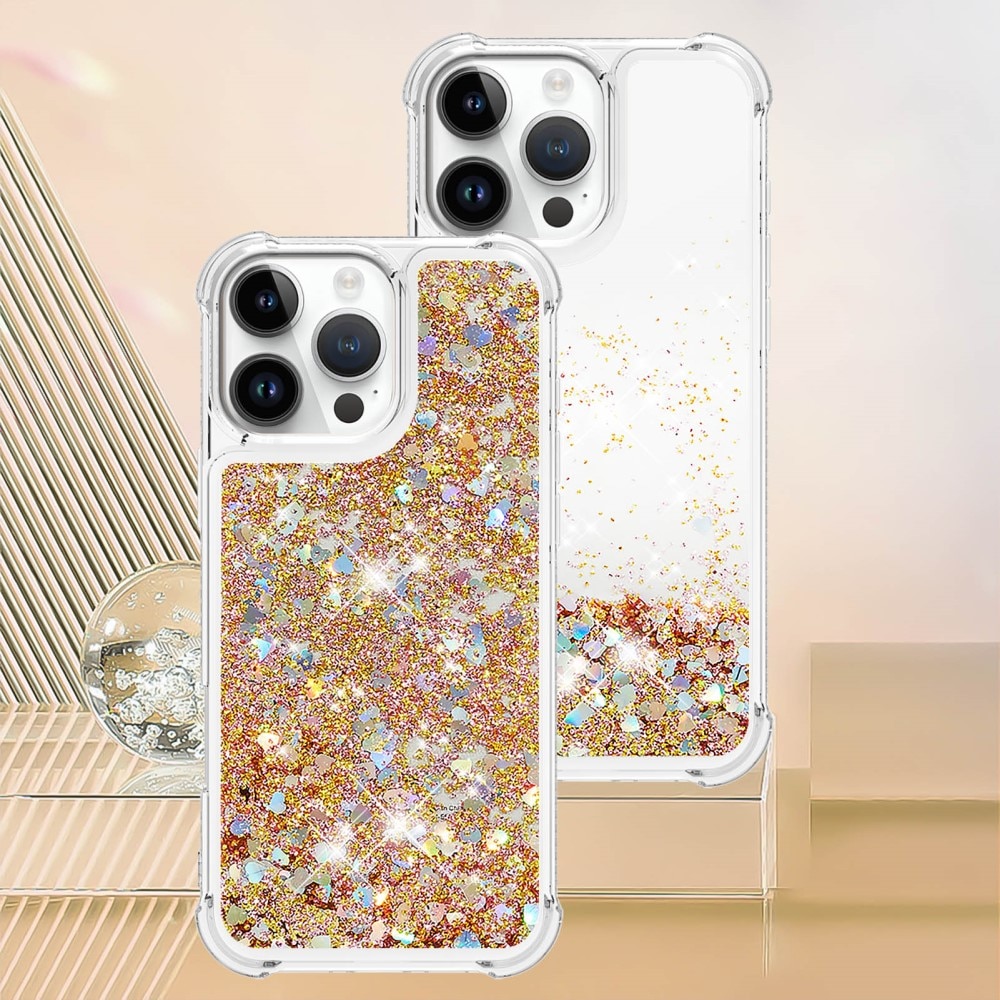 Glitter Powder TPU Deksel iPhone 16 Pro gull