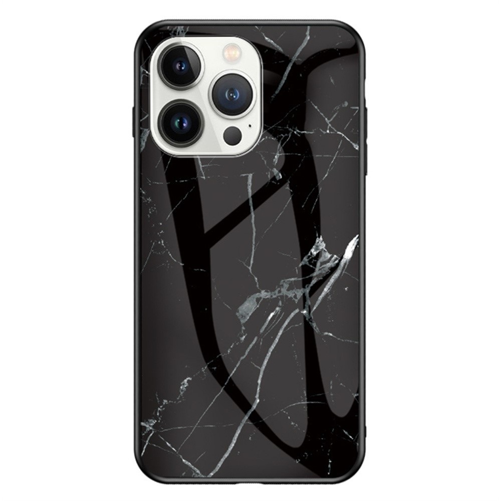 Herdet Glass Deksel iPhone 16 Pro svart marmor