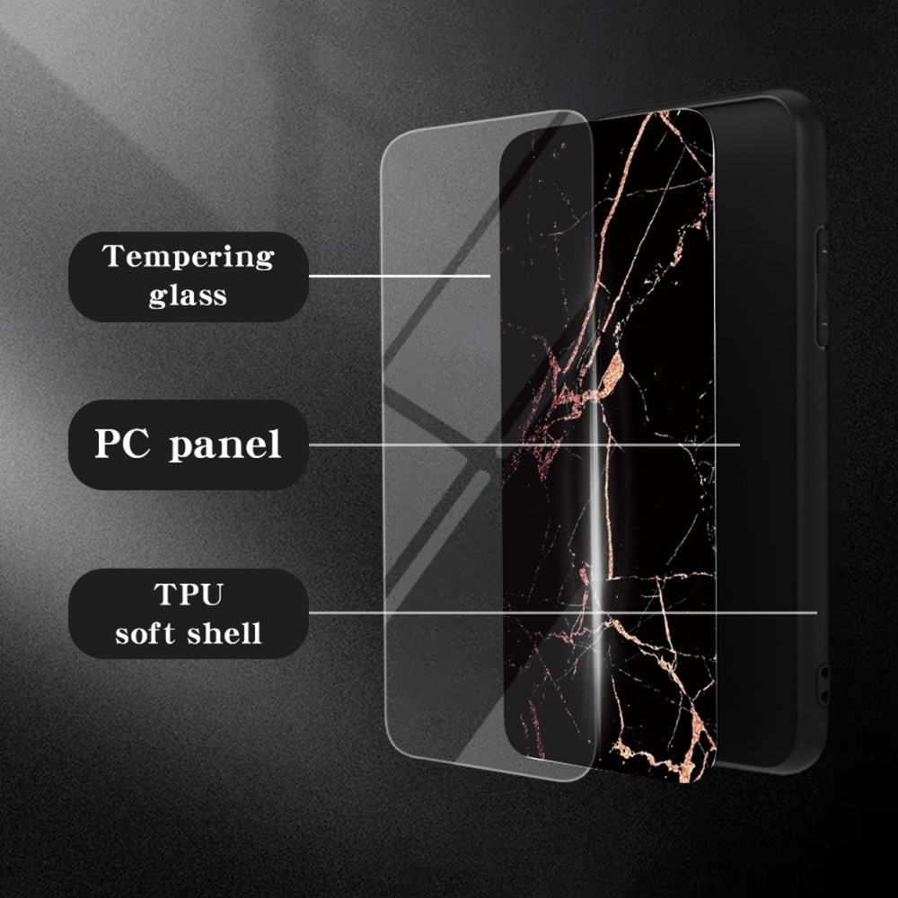 Herdet Glass Deksel iPhone 16 Pro svart marmor