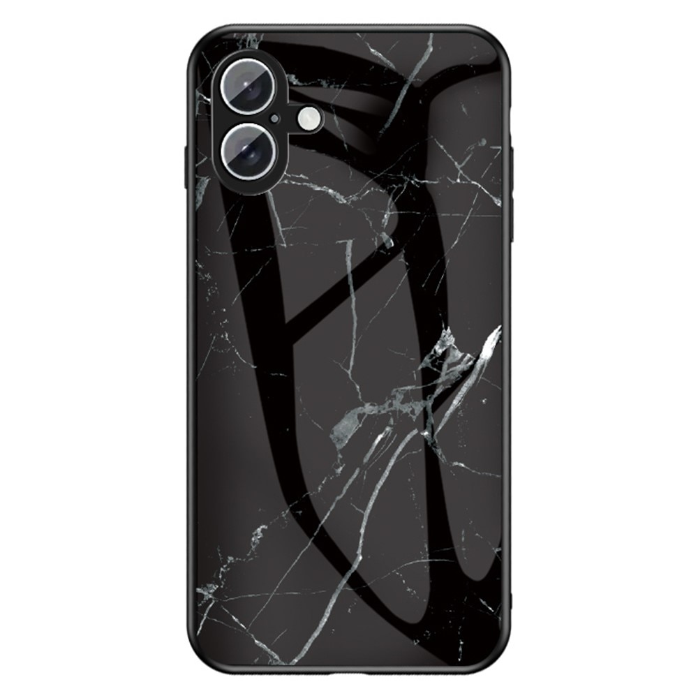 Herdet Glass Deksel iPhone 16 svart marmor