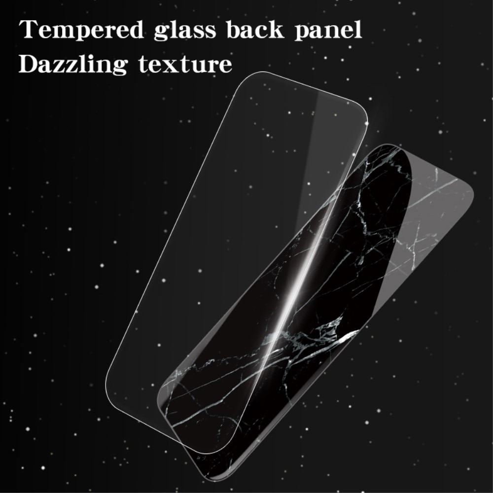 Herdet Glass Deksel iPhone 16 svart marmor