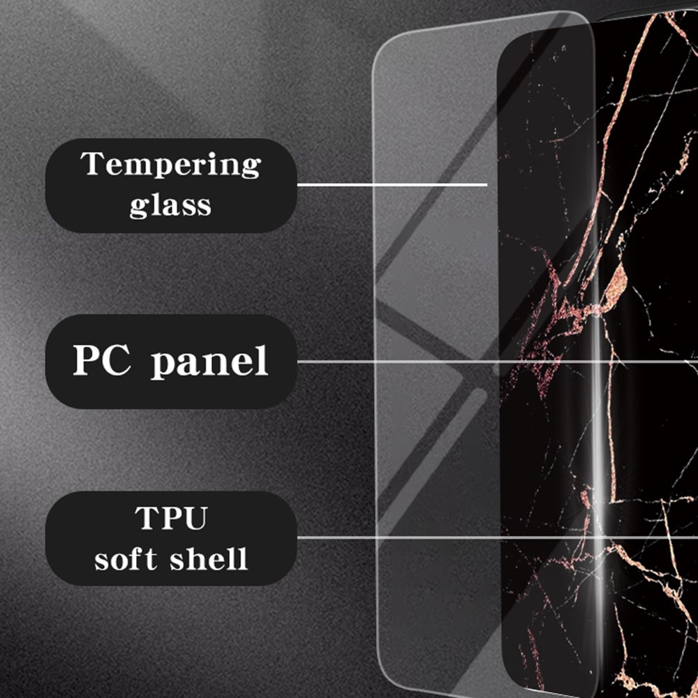 Herdet Glass Deksel iPhone 16 svart marmor