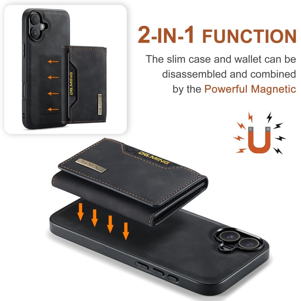 Magnetic Card Slot Case iPhone 16 Black