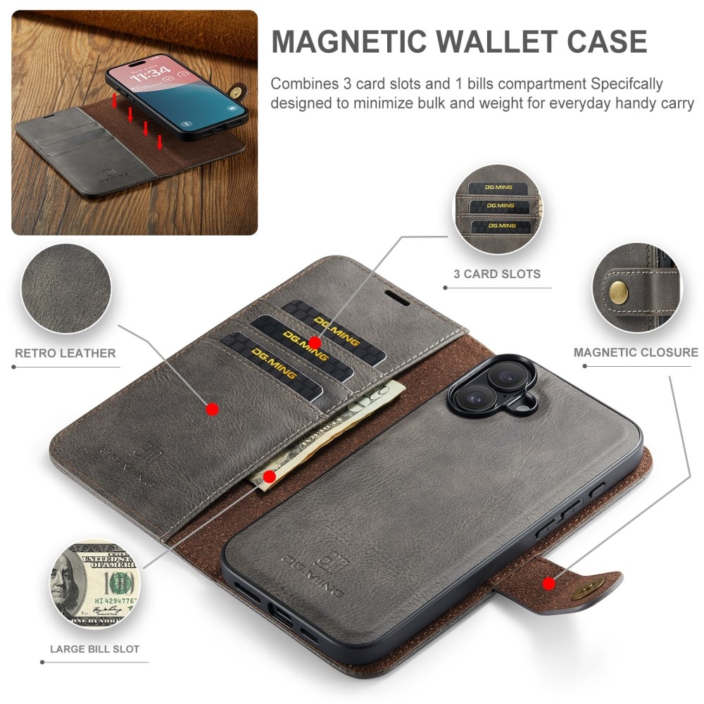 Magnet Wallet iPhone 16 Brown