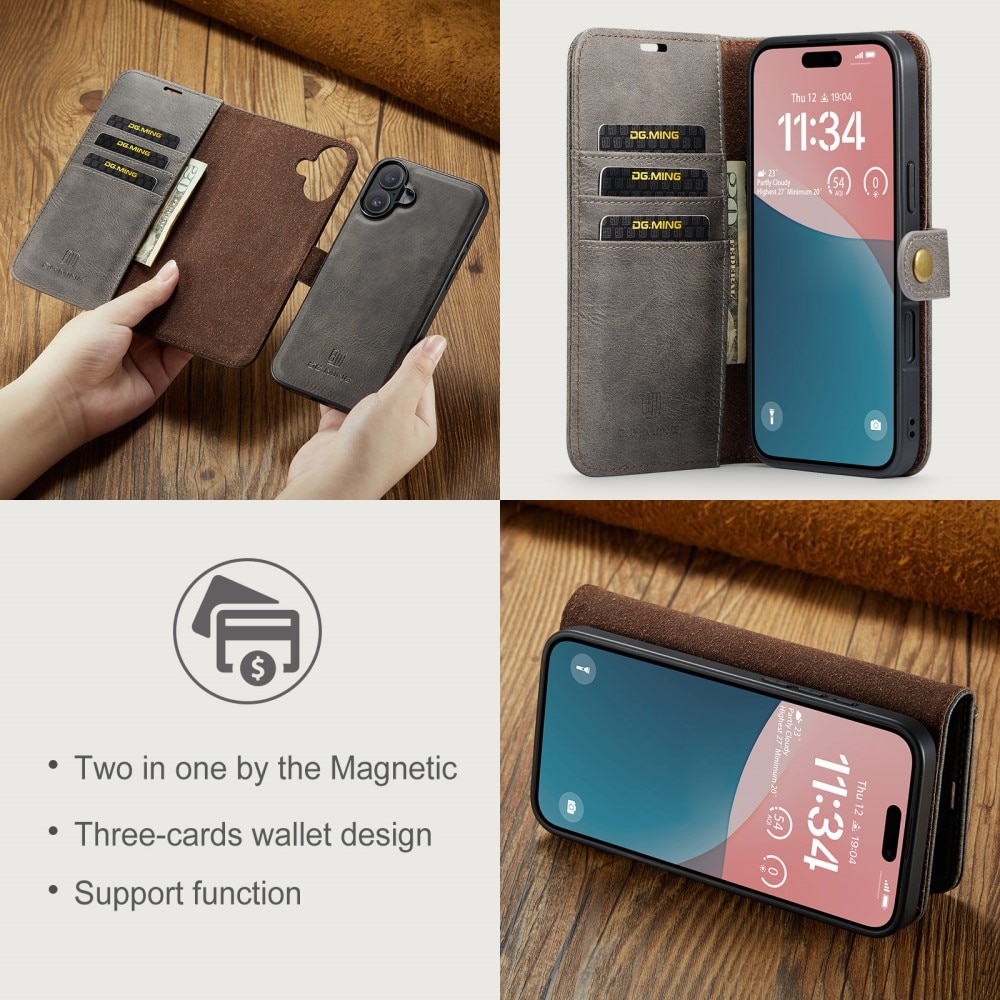 Magnet Wallet iPhone 16 Brown