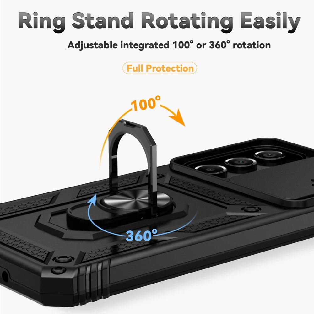 Hybriddeksel Ring + Kamerabeskyttelse Samsung Galaxy A16 Svart