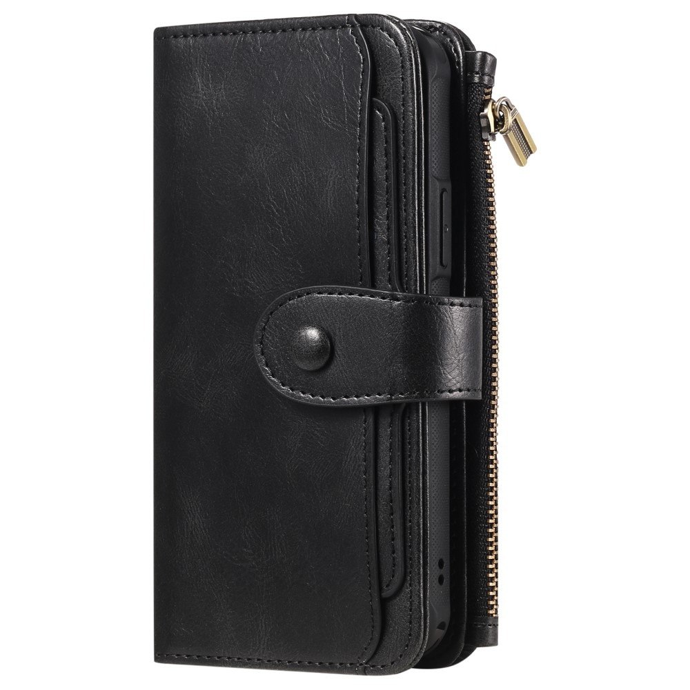 Magnet Leather Multi-Wallet iPhone 16 Pro svart