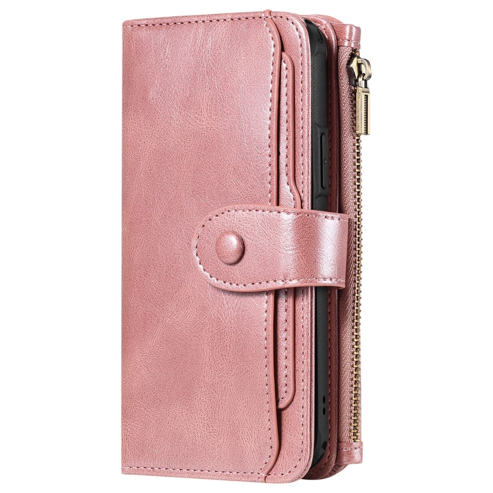 Magnet Leather Multi-Wallet iPhone 16 rosa