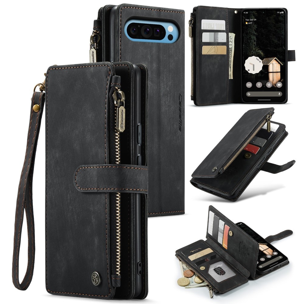 Zipper Wallet Google Pixel 9 Pro XL Svart