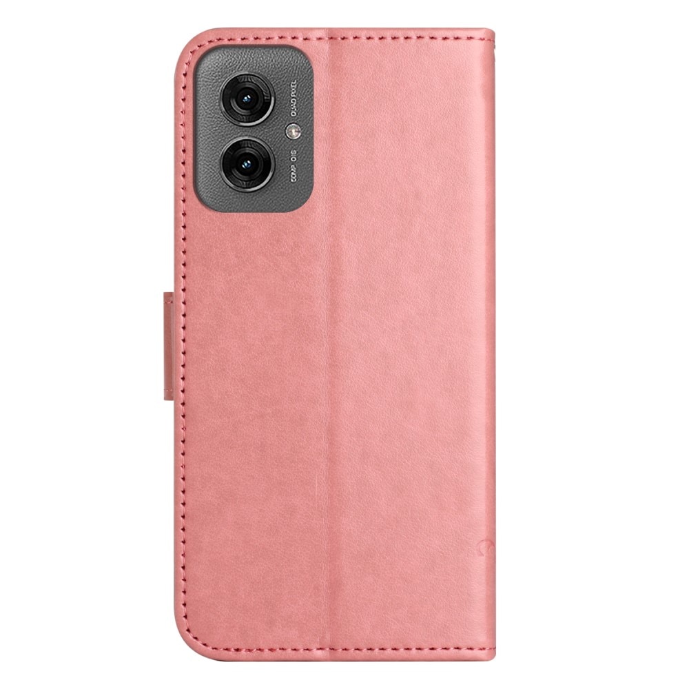 Lærveske Sommerfugler Motorola Moto G55 rosa