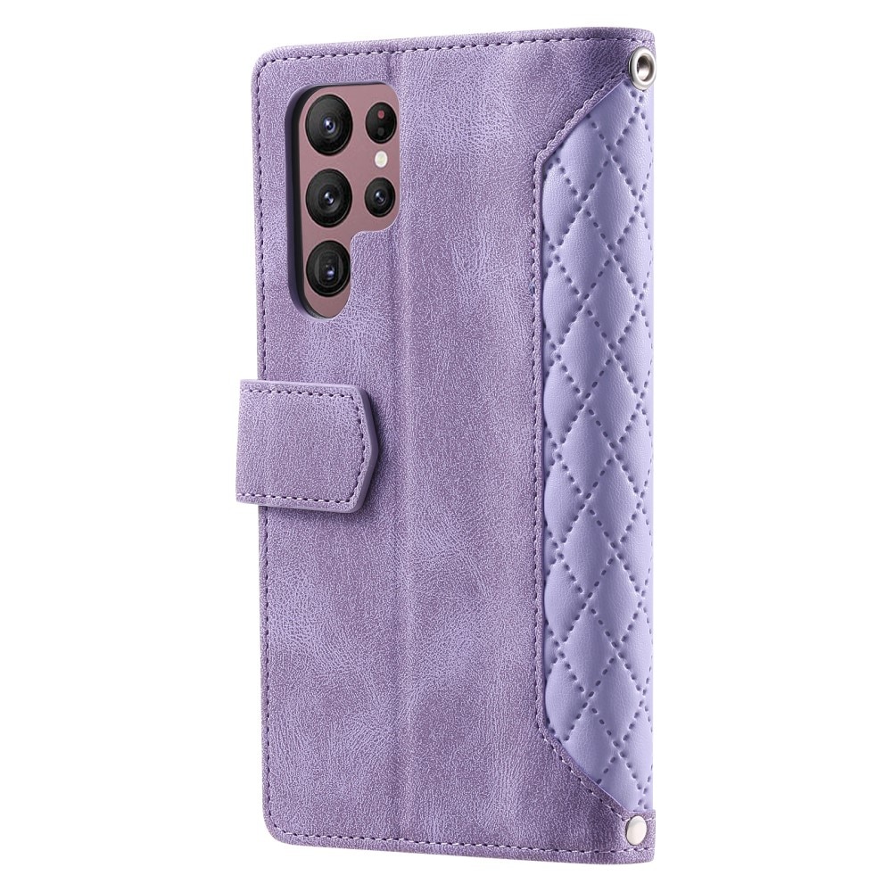 Lommebokveske Samsung Galaxy S25 Ultra Quilted Lilla