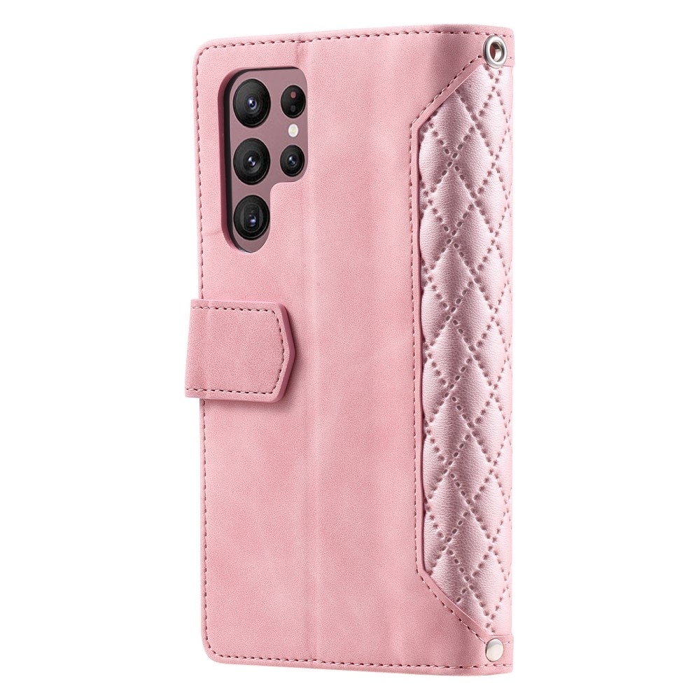 Lommebokveske Samsung Galaxy S25 Ultra Quilted Rosa