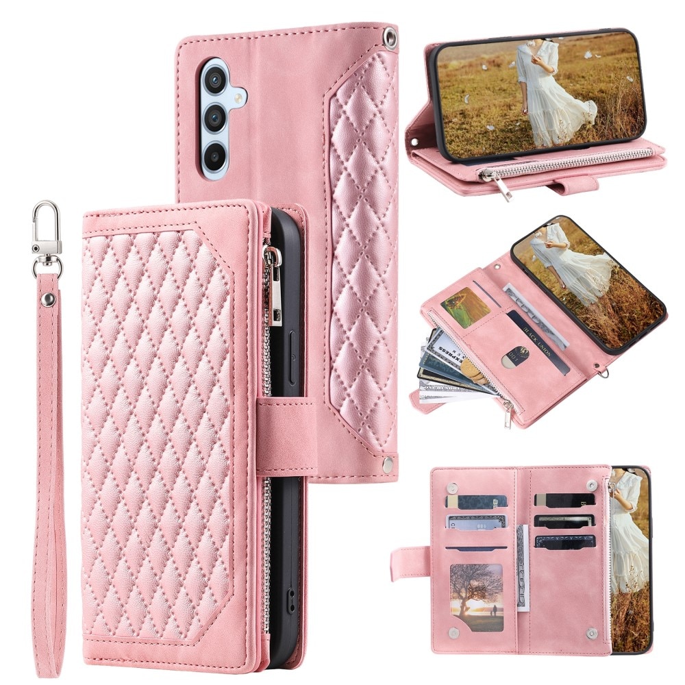 Lommebokveske Samsung Galaxy S25 Plus Quilted Rosa