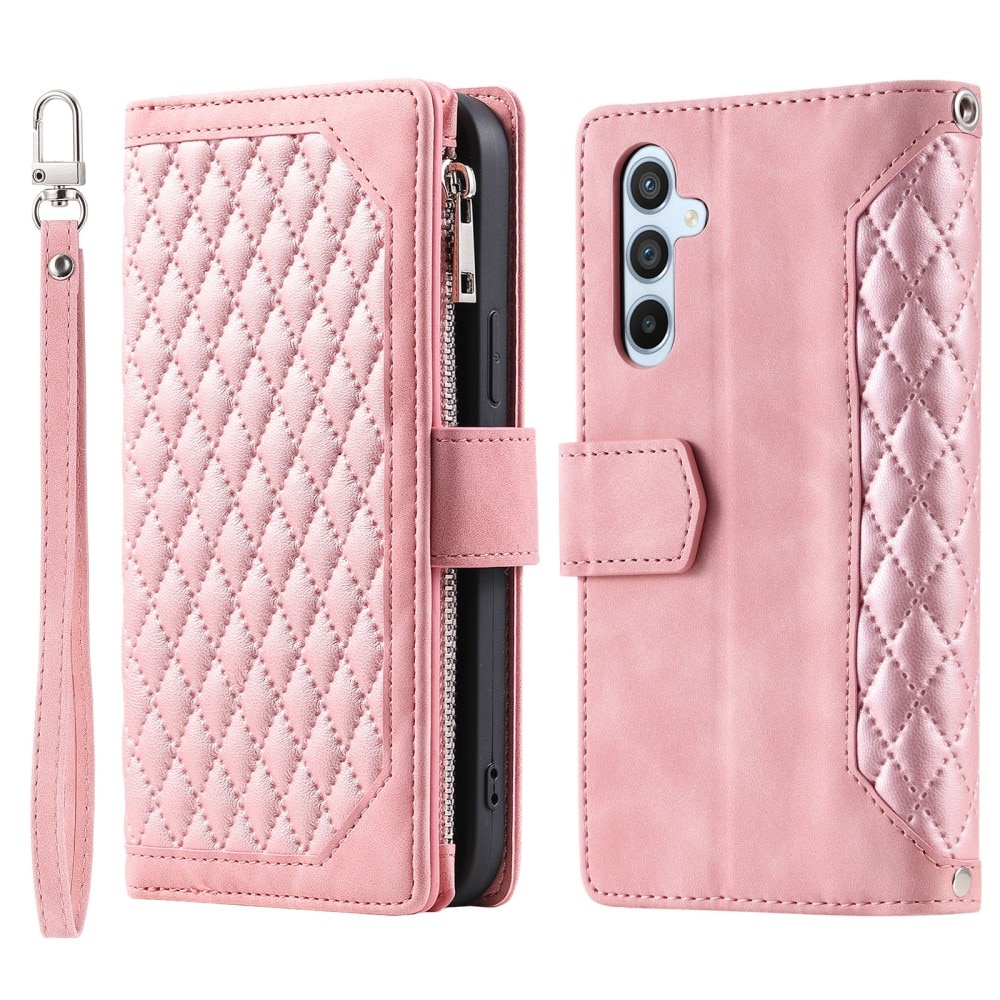 Lommebokveske Samsung Galaxy S25 Plus Quilted Rosa