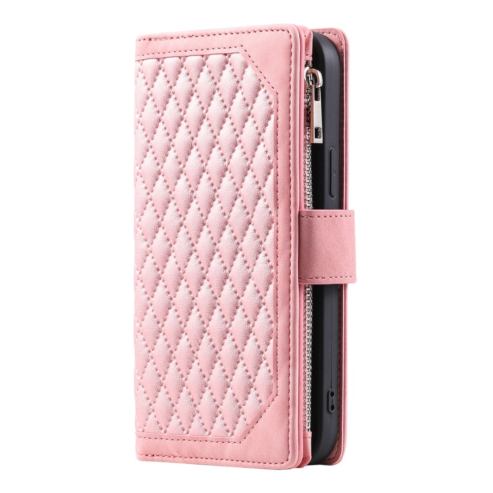 Lommebokveske Samsung Galaxy S25 Plus Quilted Rosa