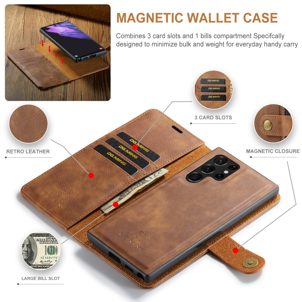 Magnet Wallet Samsung Galaxy S25 Ultra Cognac