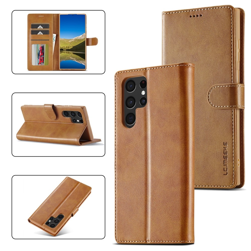 Lommebokdeksel Samsung Galaxy S25 Ultra cognac